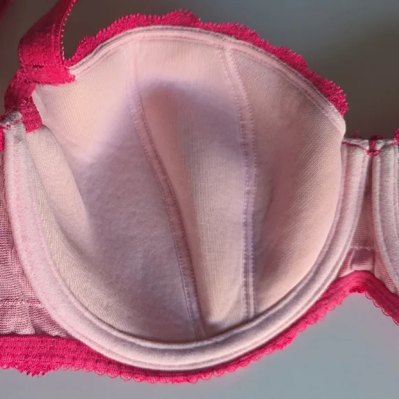 2 Fantasie Mae Hot Pink & Ivory Lace Underwire Bras - 30H US *Valentine's Sexy - Picture 8 of 16
